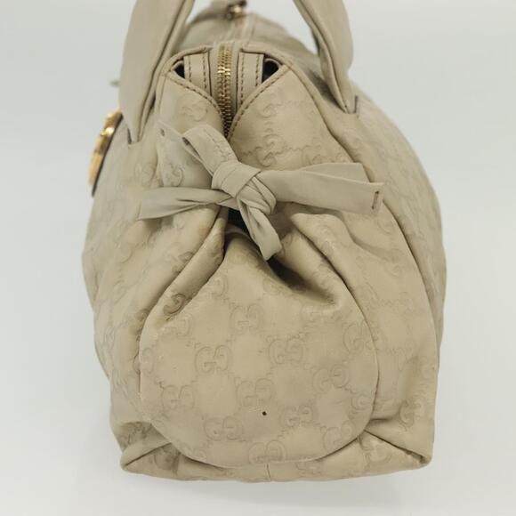 GUCCI GG Canvas Guccissima Hand Bag Leather Ivory Gold - Picture 5 of 16